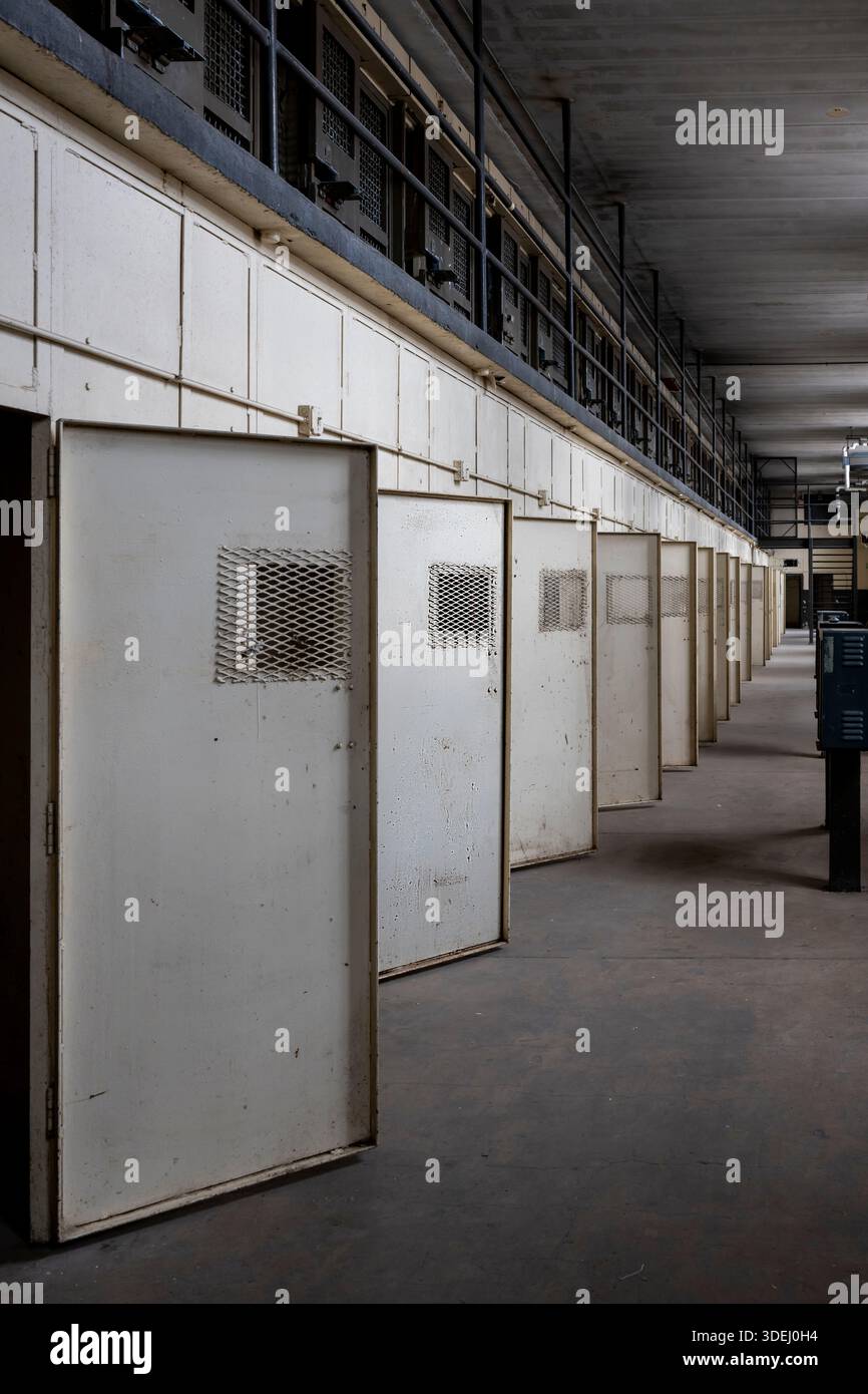 Lansing, Kansas. Segregation unit in prison. Stock Photo