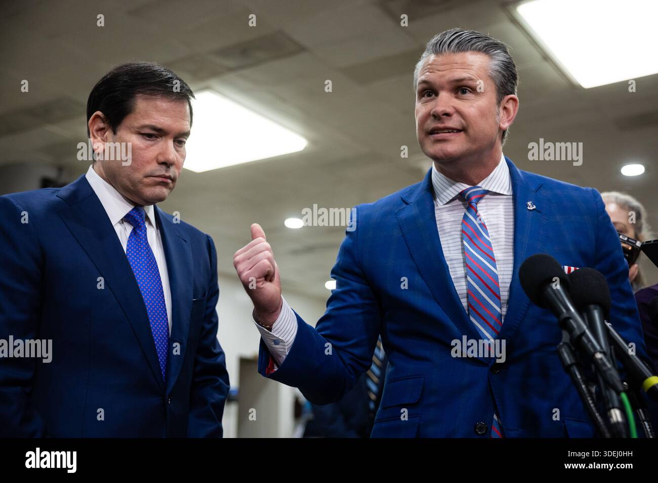 Secretary of State Marco Rubio and Defense Secretary Pete Hegseth speak ...