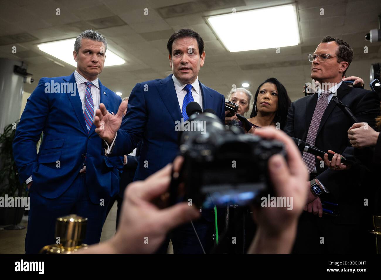 Defense Secretary Pete Hegseth and Secretary of State Marco Rubio speak ...
