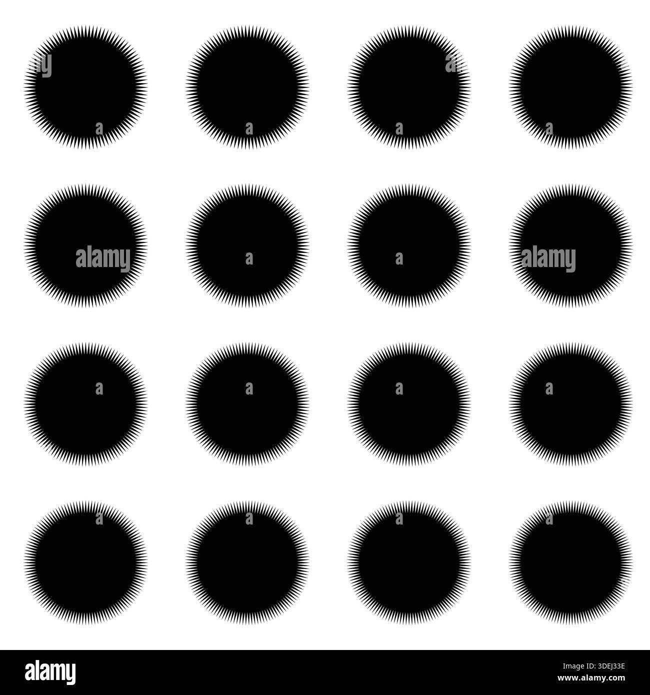 Abstract Circular Sunburst Shape Vector Set. Ideal for badges, labels ...