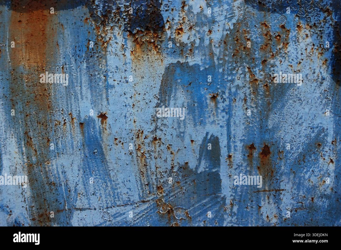 blue distressed metal industrial background abstract Stock Photo