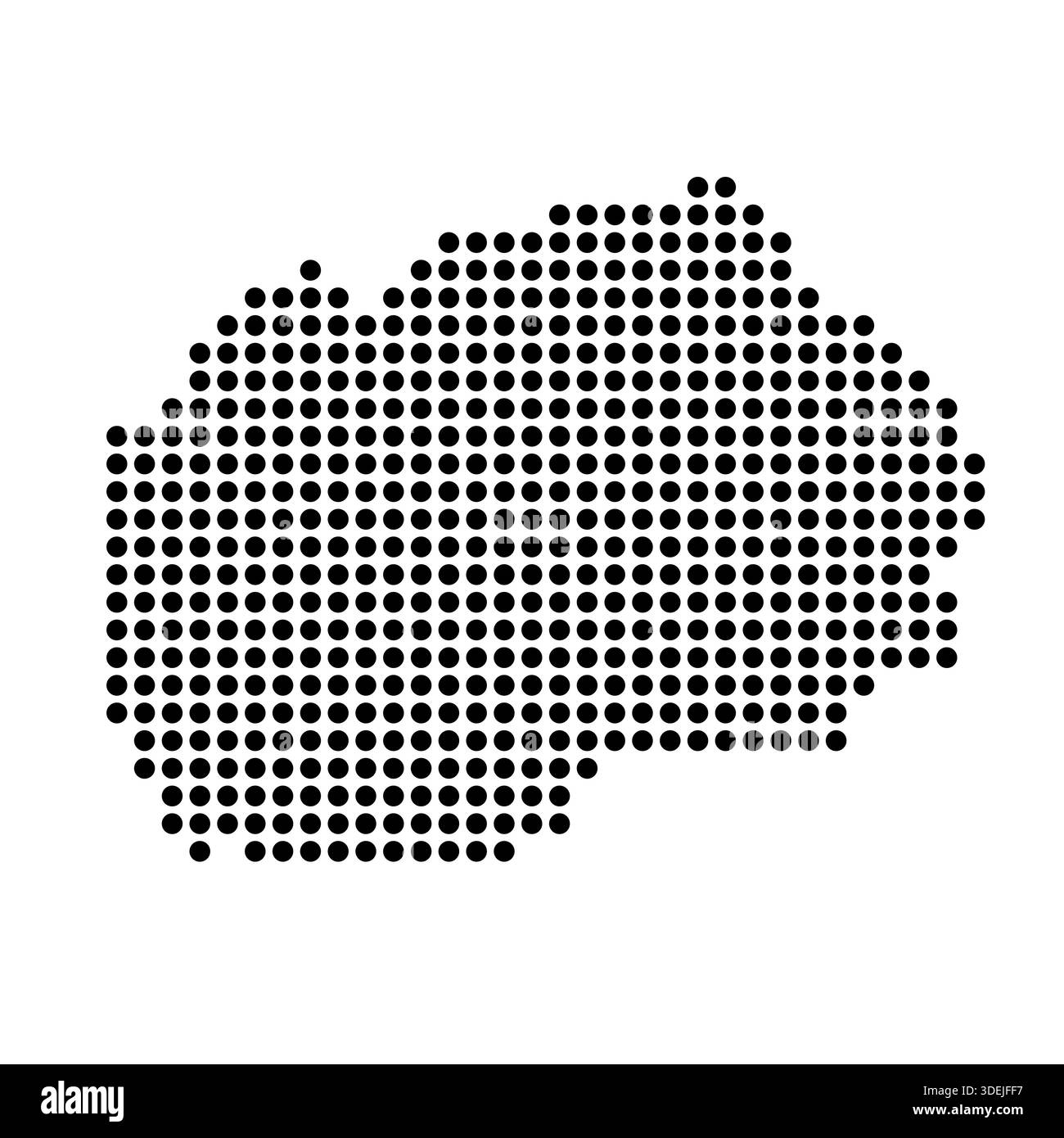 North Macedonia country dotted map. Black spot pixel illustration ...