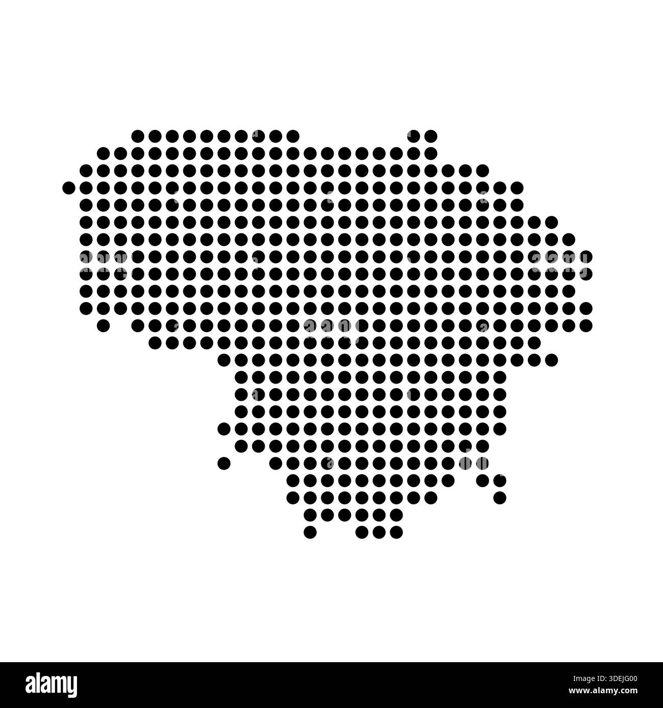Lithuania country dotted map. Black spot pixel illustration isolated on ...