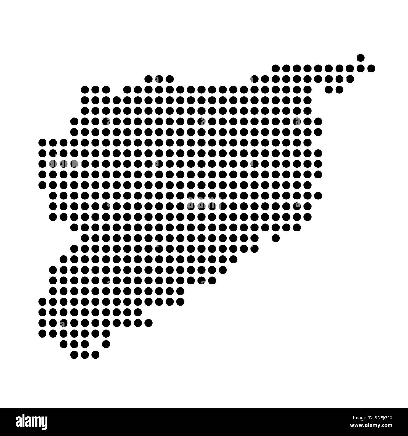 Syria country dotted map. Black spot pixel illustration isolated on ...