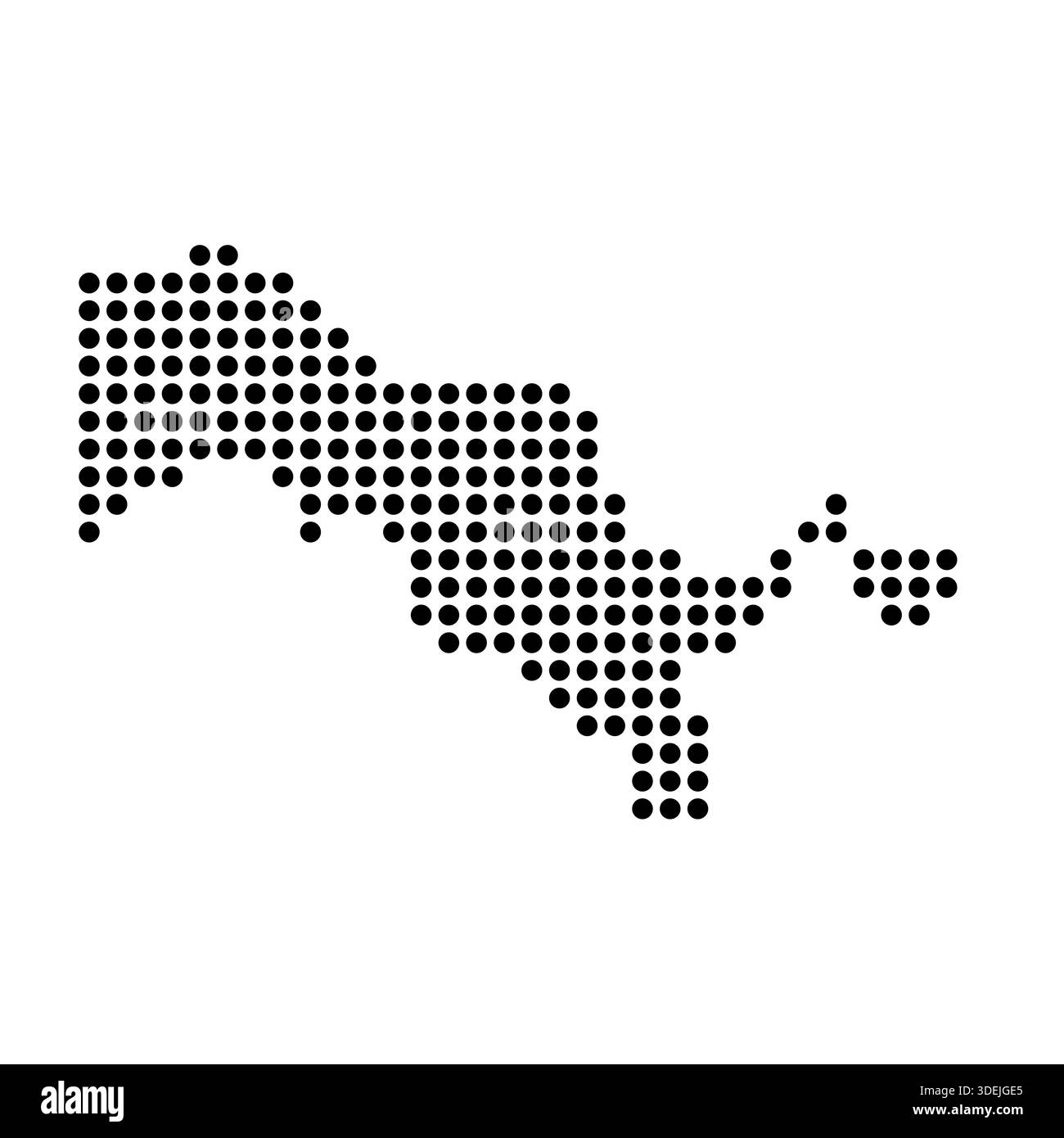 Uzbekistan country dotted map. Black spot pixel illustration isolated ...