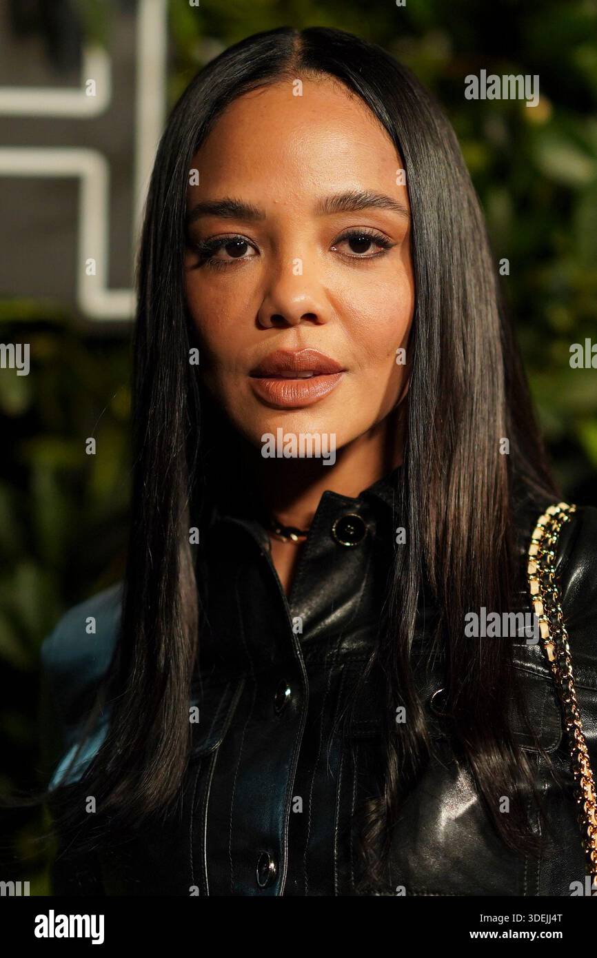 Tessa Thompson arrives at the Chanel Coco Crush special dinner on ...