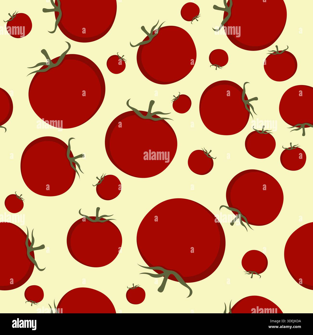 Tomato background vector. Seamless pattern with fresh tomato on white background Stock Vector