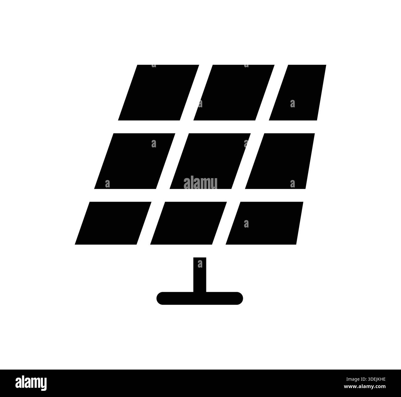 Iconic black solar panel representation symbolizing renewable energy ...