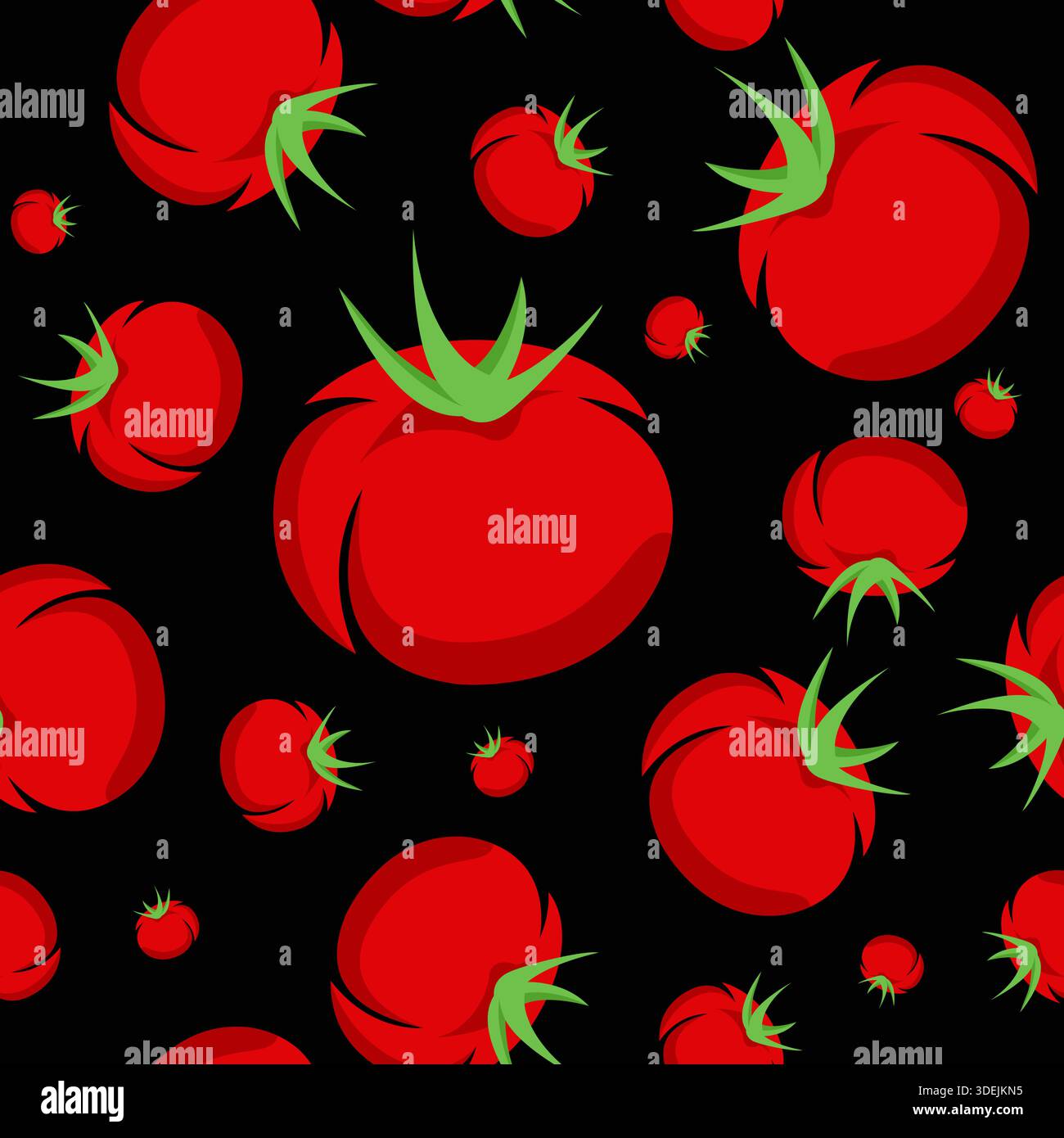 Colorful Red Tomatoes Seamless Pattern for Creative Design Stock Vector