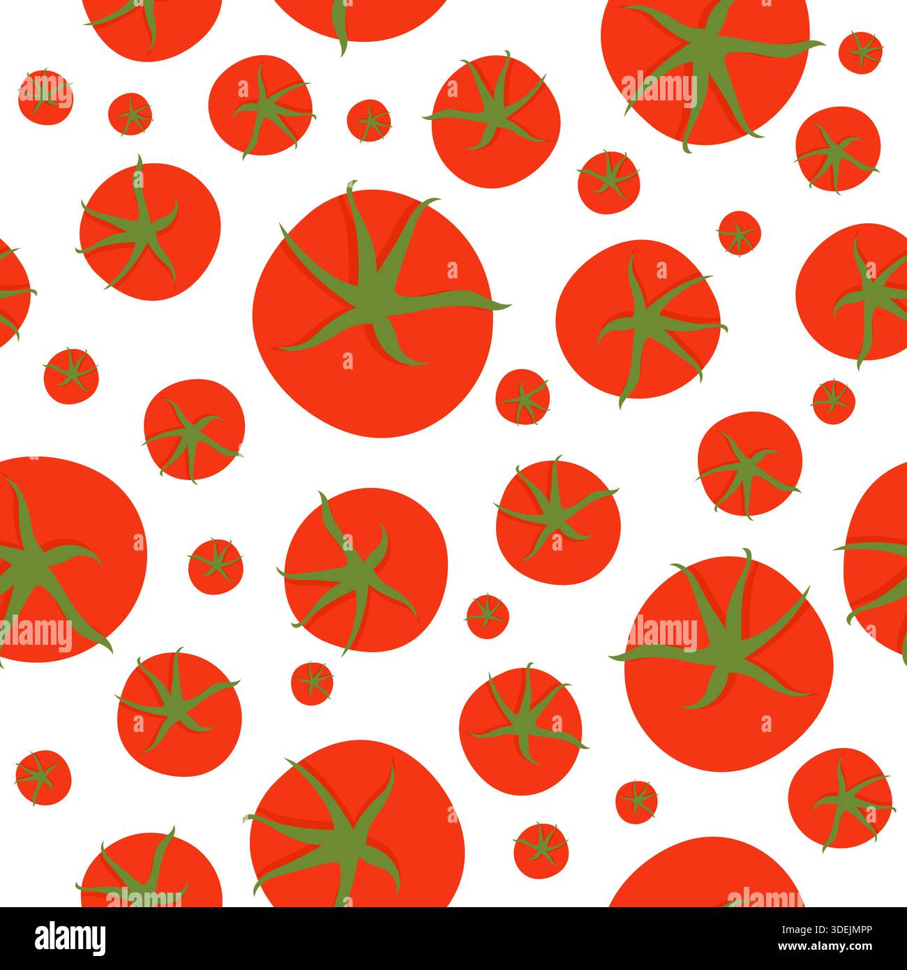 Cute tomato fruit pattern on white background seamless repeat pattern Stock Vector