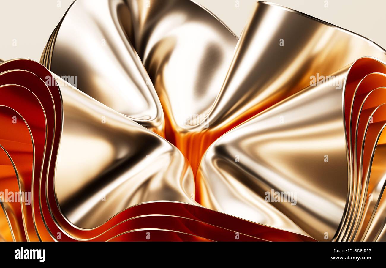 Gold abstract texture background, 3d rendering. 3d illustration. Stock Photo