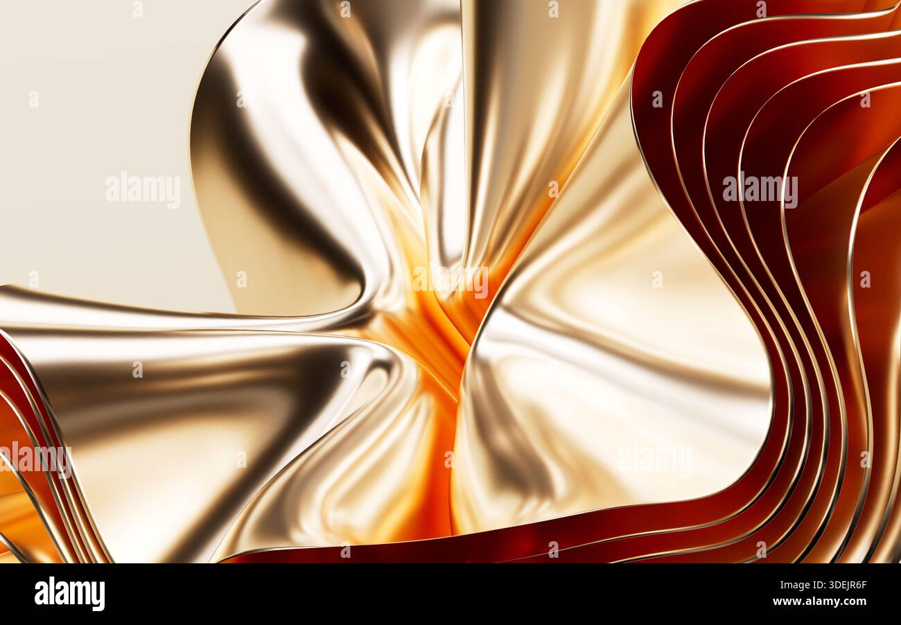 Gold abstract texture background, 3d rendering. 3d illustration. Stock Photo