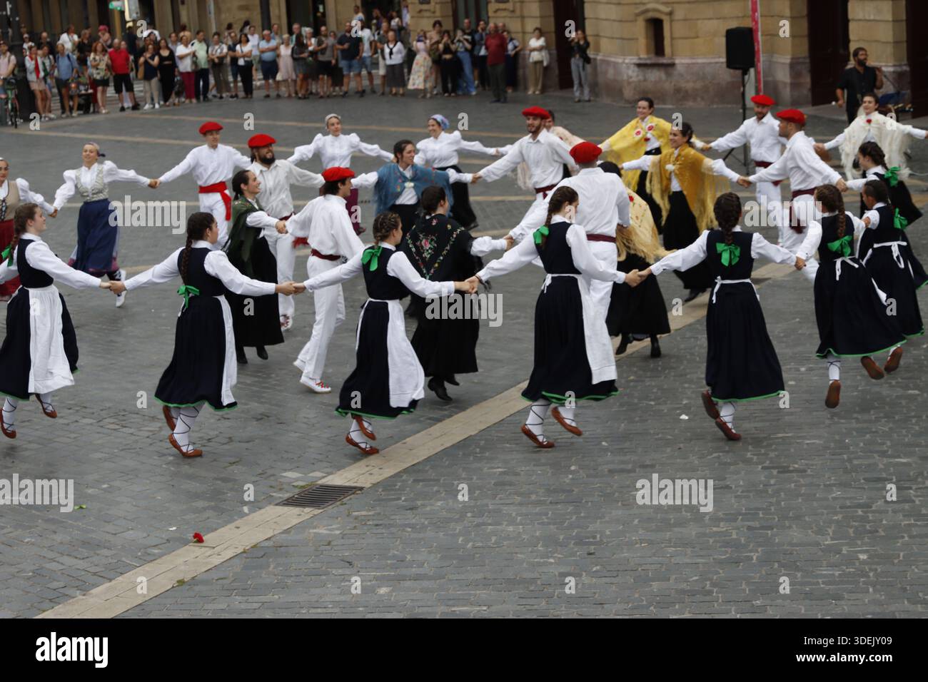 Basque folk dance performance in an outdoor festival Stock Photo - Alamy