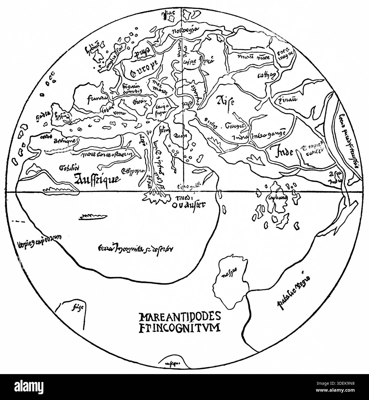 15th century map india Black and White Stock Photos & Images - Alamy