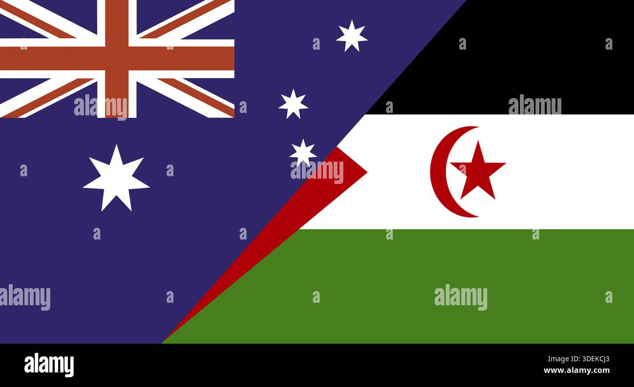 Flag of Australia and Saharan Arab Democratic Republic. Two Flag ...