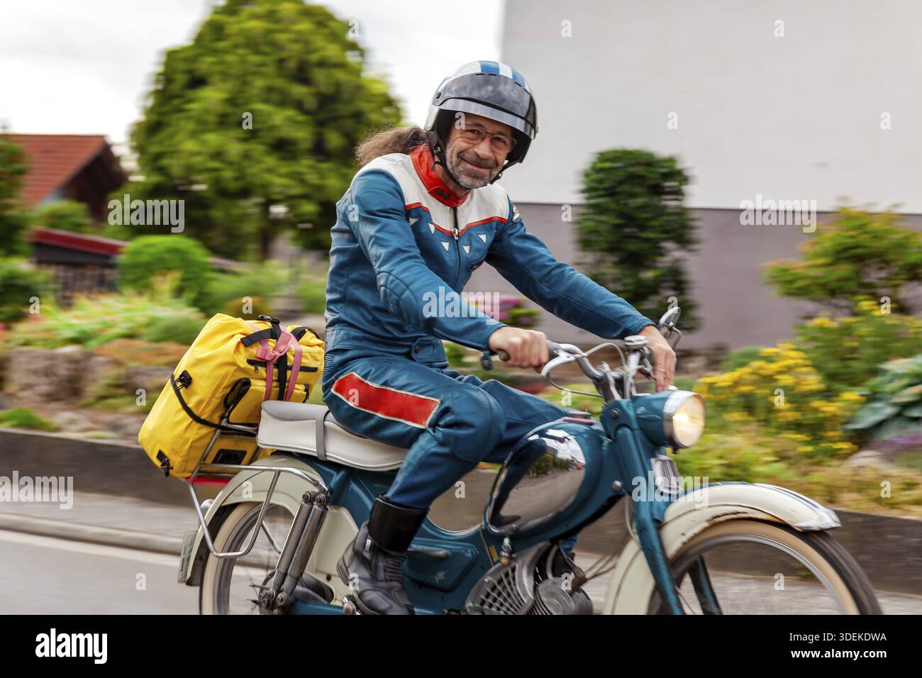 Caucasian man rides electric motorcycle hi-res stock photography and ...