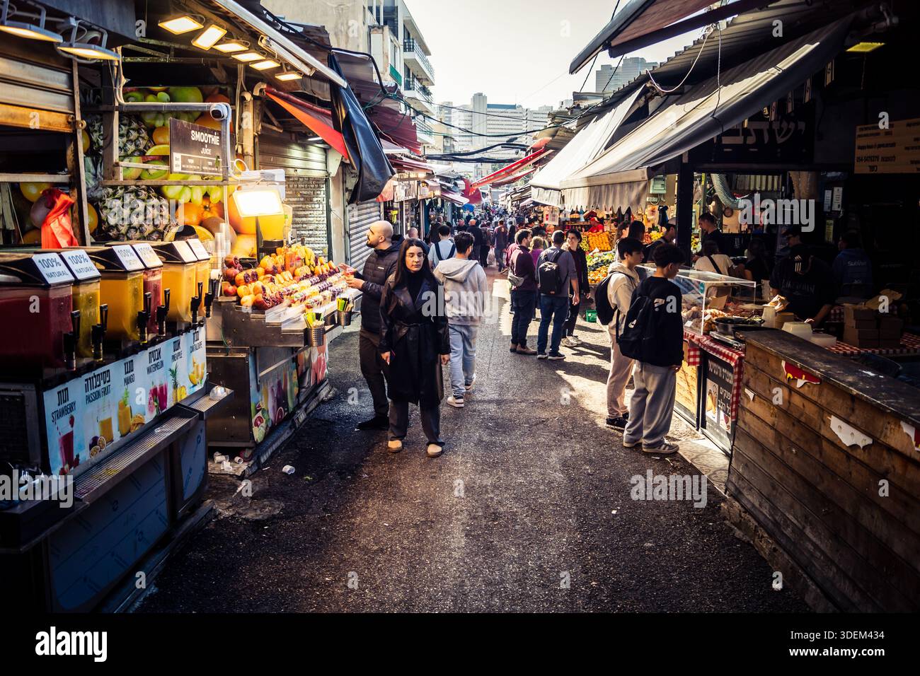 Carmel Market bustling with shoppers