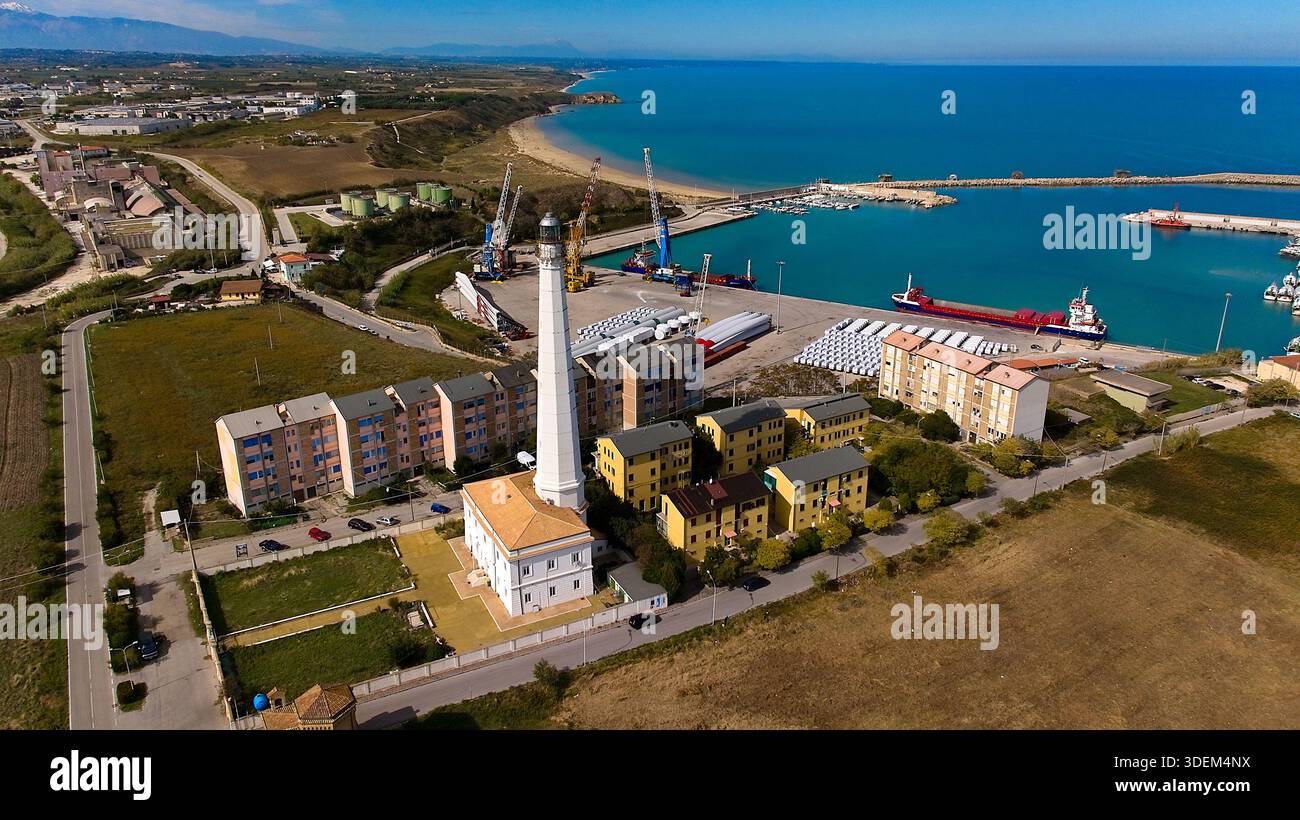 Aerial drone view of Vasto port in Abruzzo showing full harbor ...