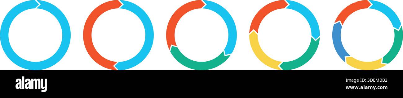 Circle diagram infographic set. Rotation round cycle vector scheme ...