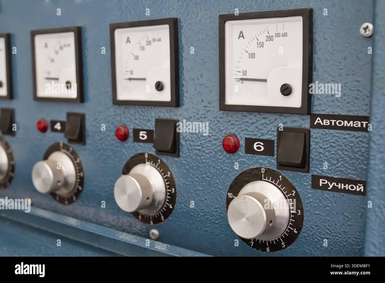 Instrument panel with circuit breakers and switches to control complex ...