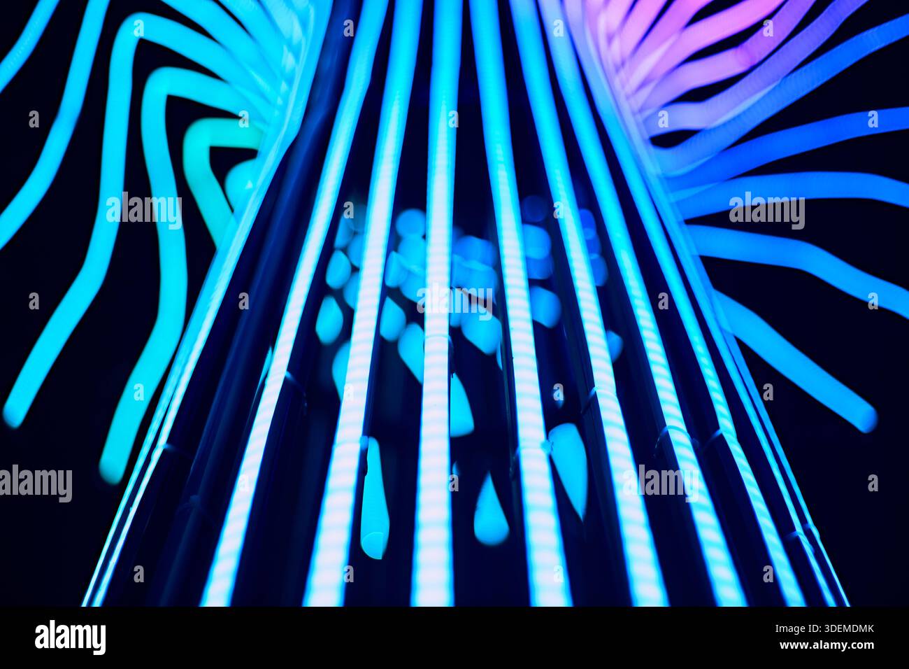 This vibrant neon lighting glow abstract background Stock Photo