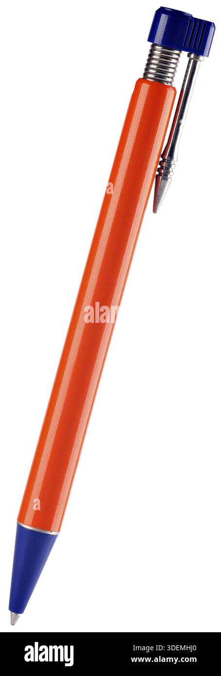 Decorative red ball-point pen isolated on white Stock Photo