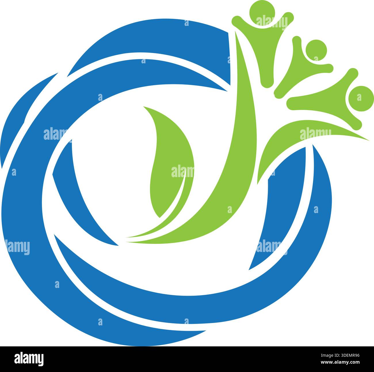 Eco Leaf Circle Logo Template Nature Growth Design Vector Icon Stock Vector
