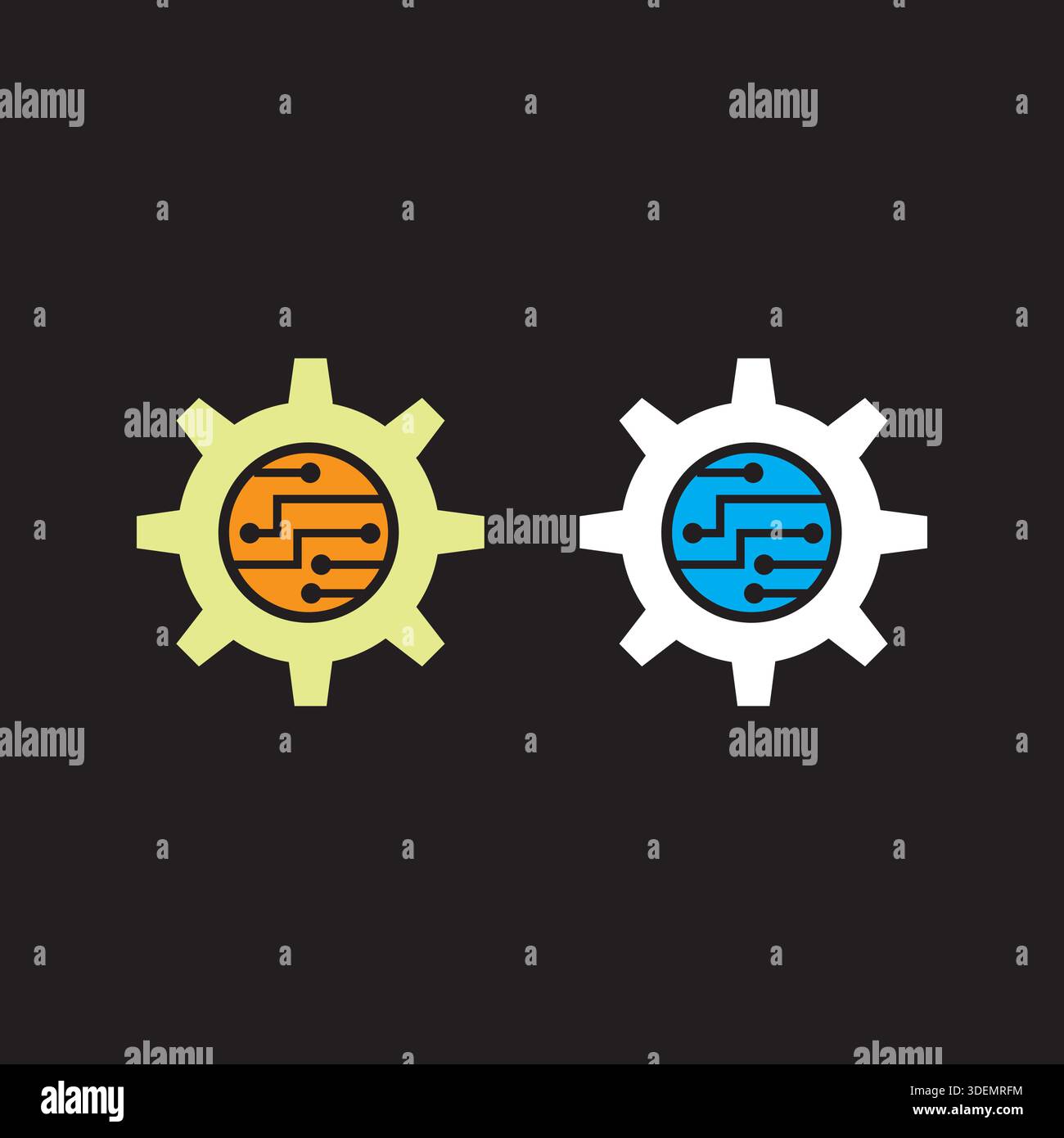 Technology icon Modern setting logo design Stock Vector