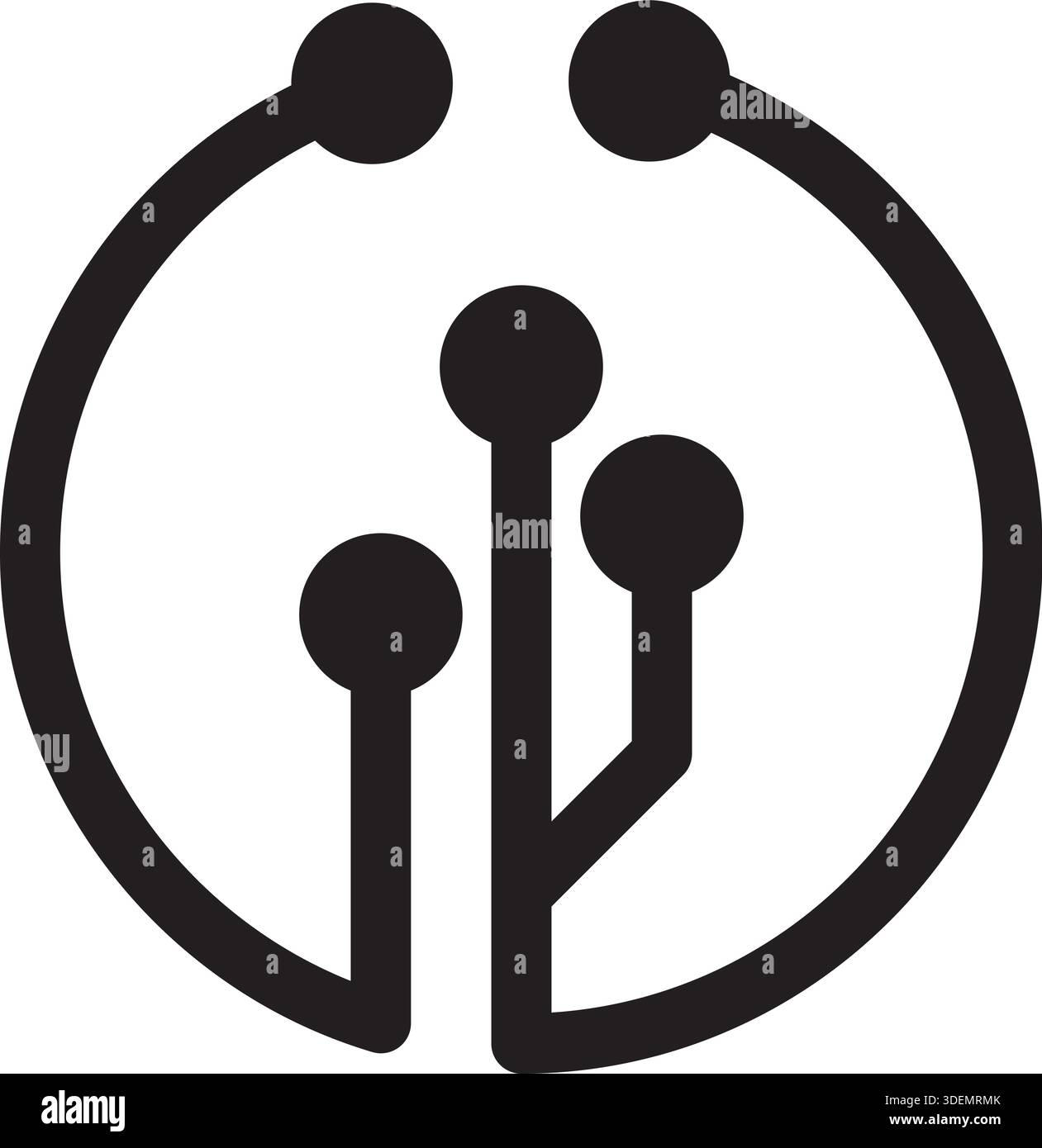 Circuit Circle Technology Logo Template Innovation Vector Design Stock Vector