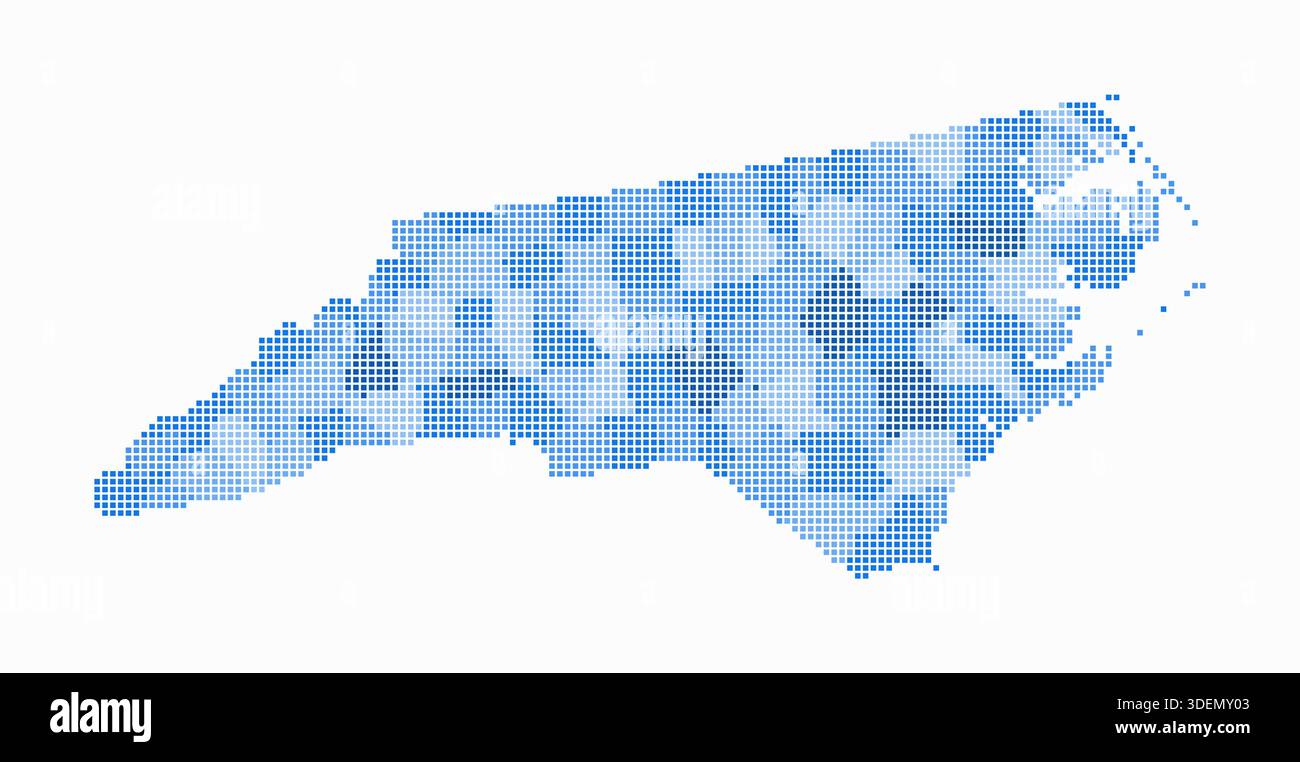 North Carolina dotted map. Digital style map of the state on a white ...