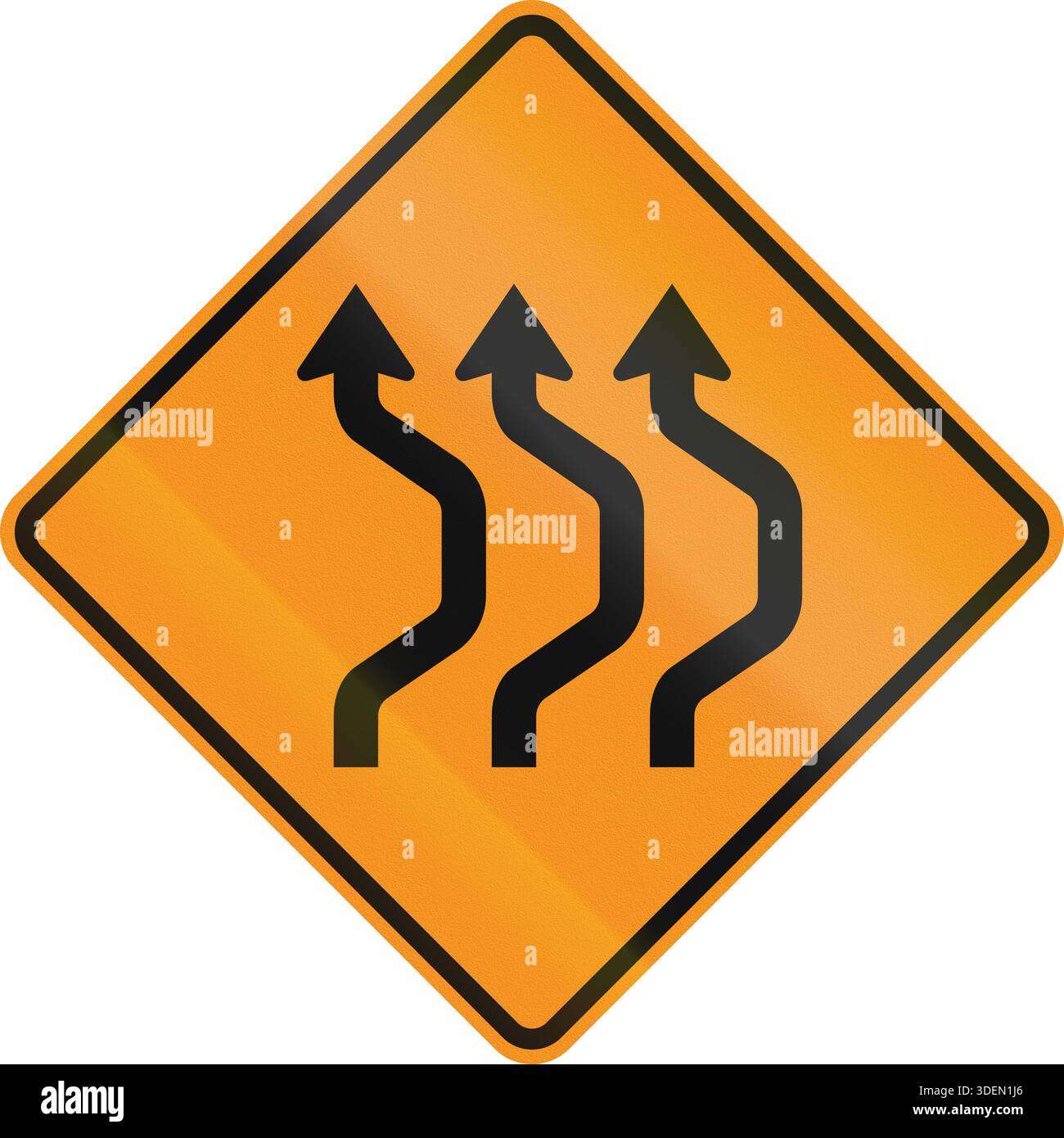Triple Line Sign US traffic warning sign: Triple two reverse curve Stock Photo - Alamy