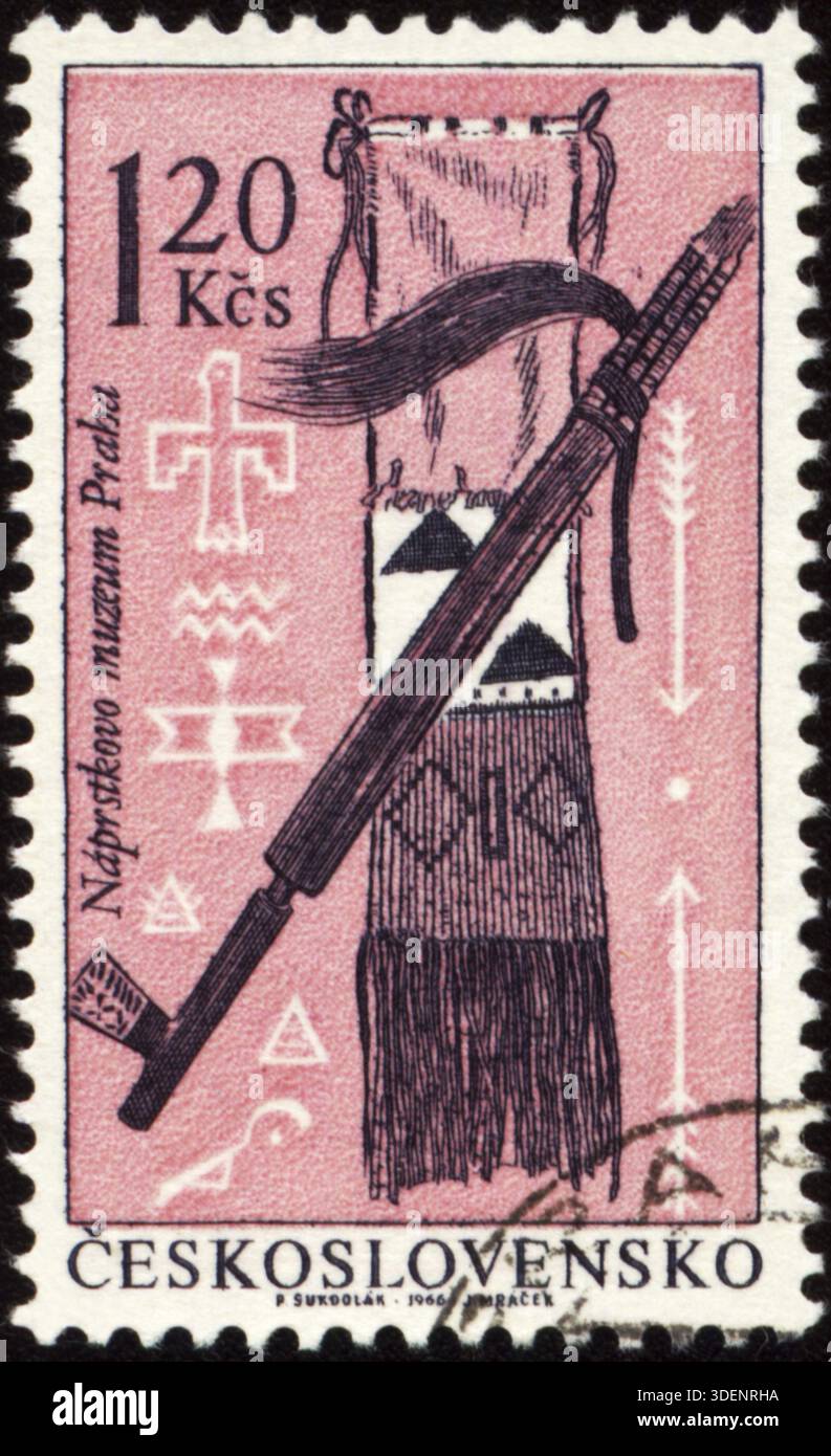Native File Stamp CZECHOSLOVAKIA - CIRCA 1966: stamp printed in Czechoslovakia, shows ...