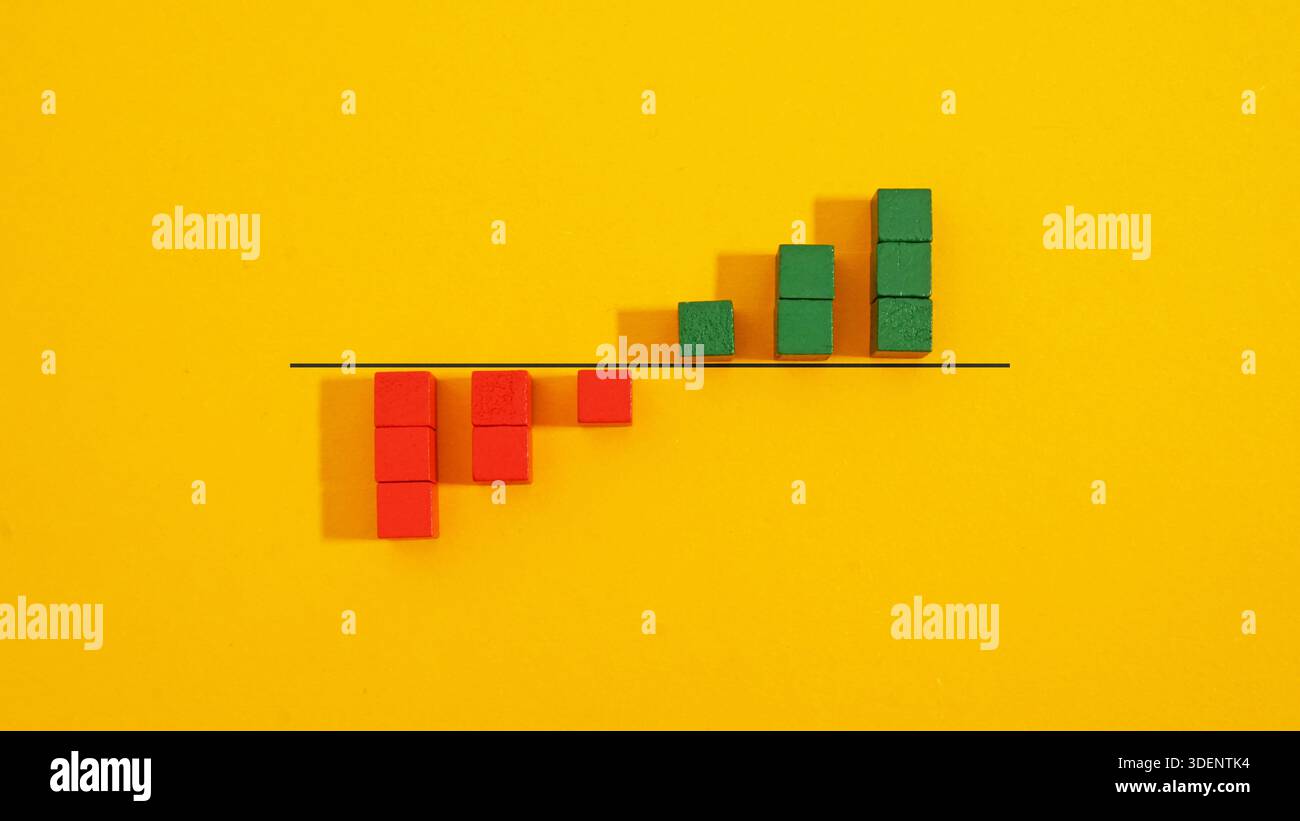 Job Performance Contrast Business performance contrast. Losses and recovery Stock Photo - Alamy