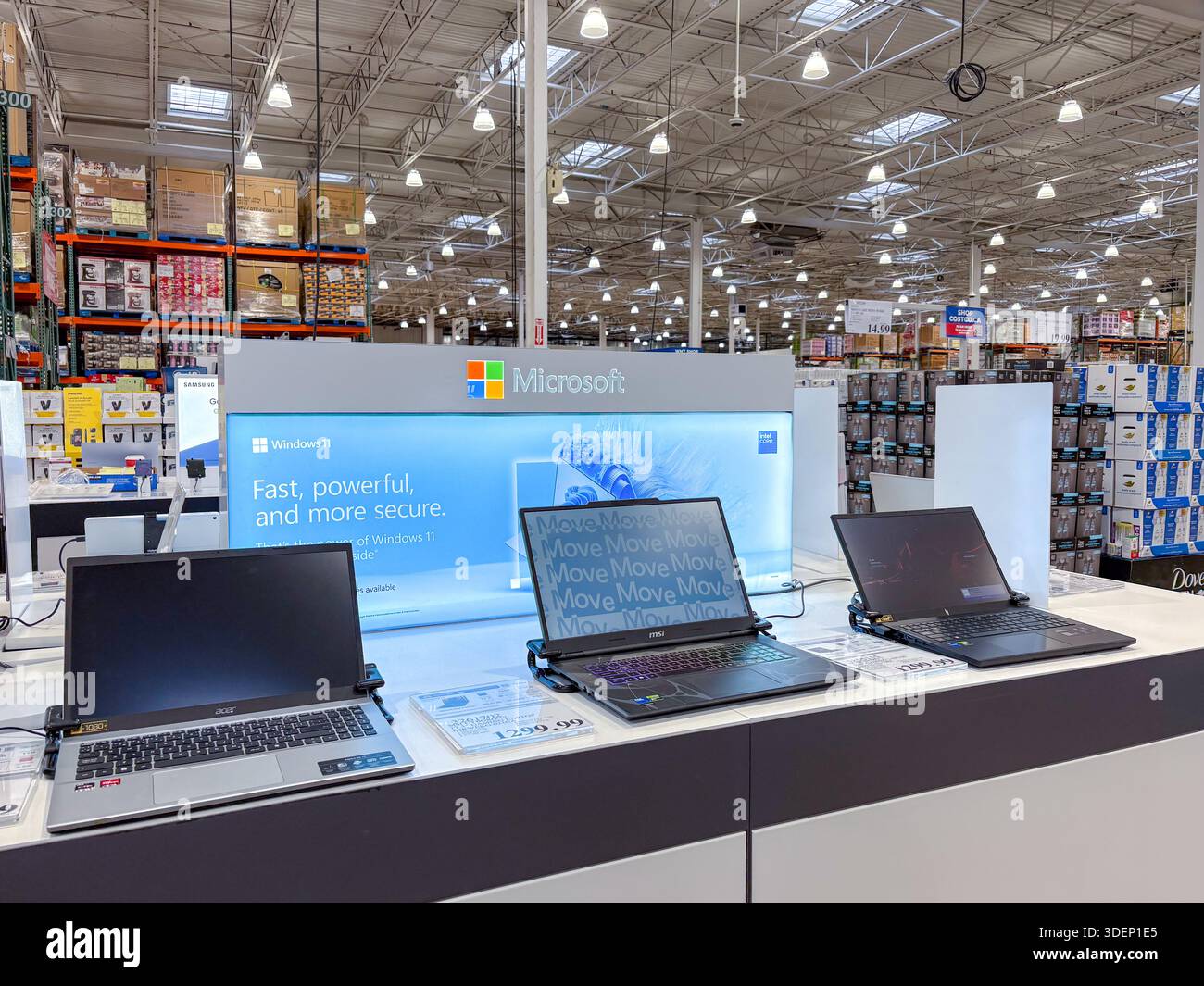 Microsoft Windows 11 laptops on display for sale at Costco. Computers ...