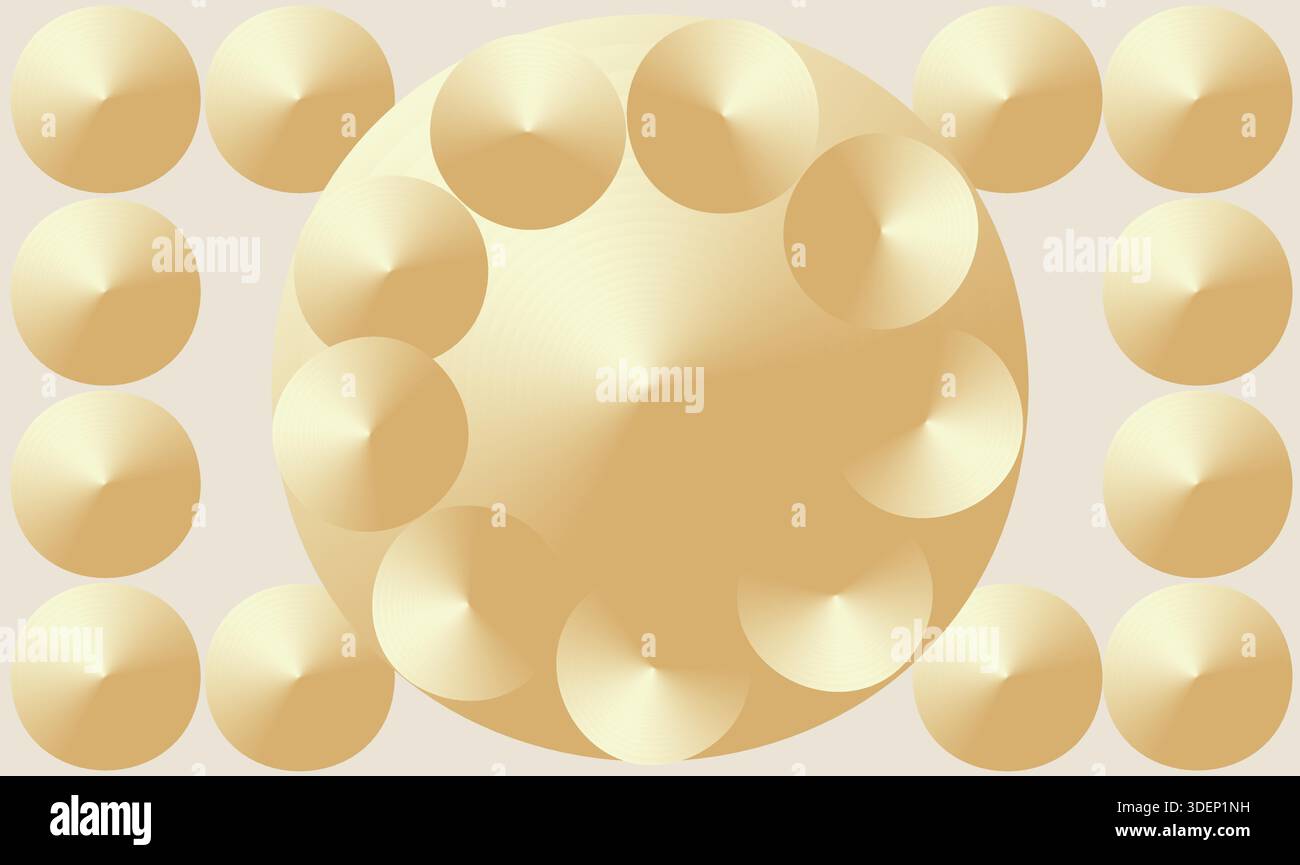small and big circles on brown background Stock Vector