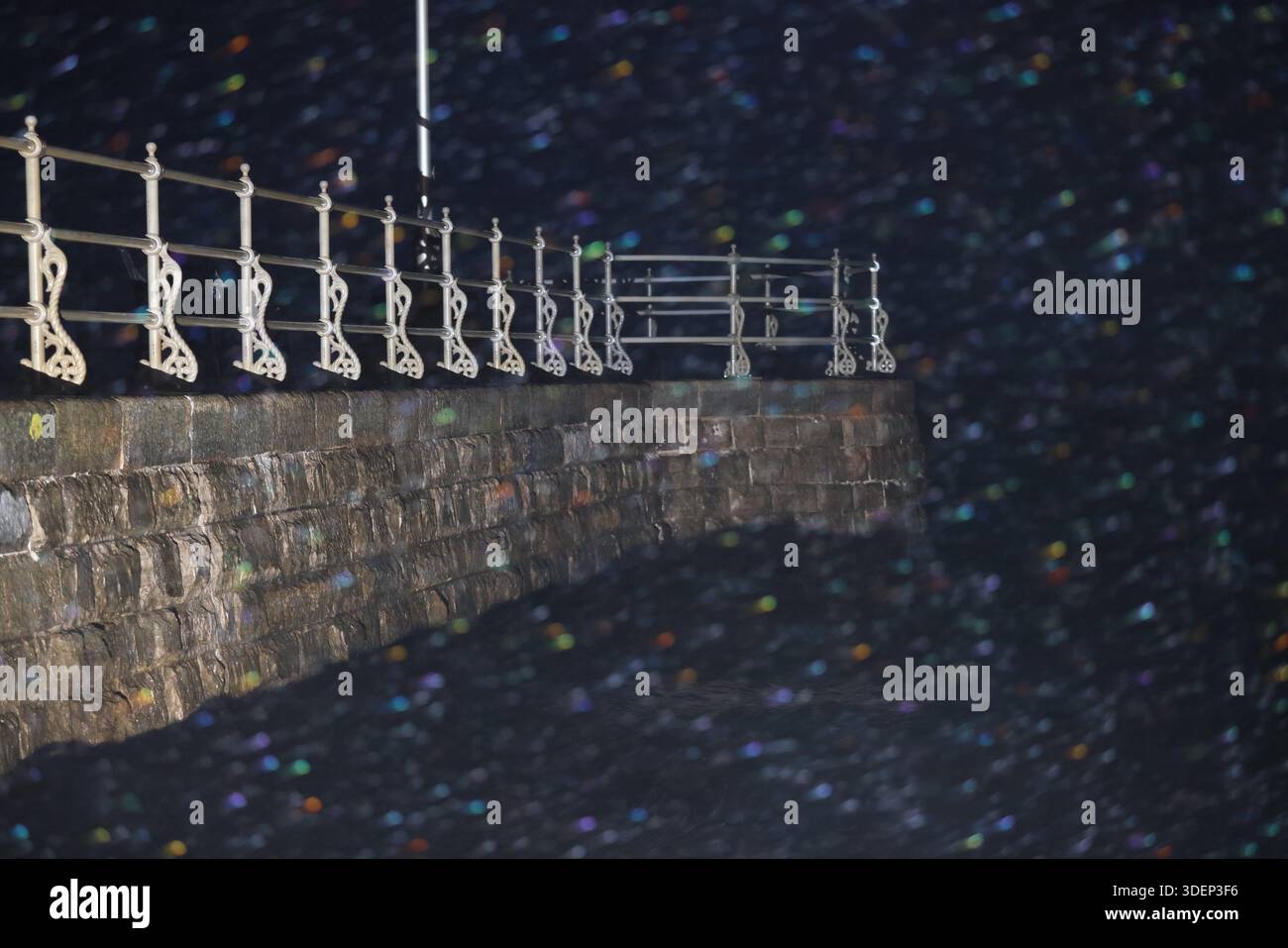 8th January 2026 - Storm Goretti’s “weather Bomb” sweeps and batters the south west of England including Swanage, Dorset as winds reach to more than 45mph and strong water currents hitting the seaside town shores - Credit: Jason Edwards(JPE photos)/alamy live news Stock Photo