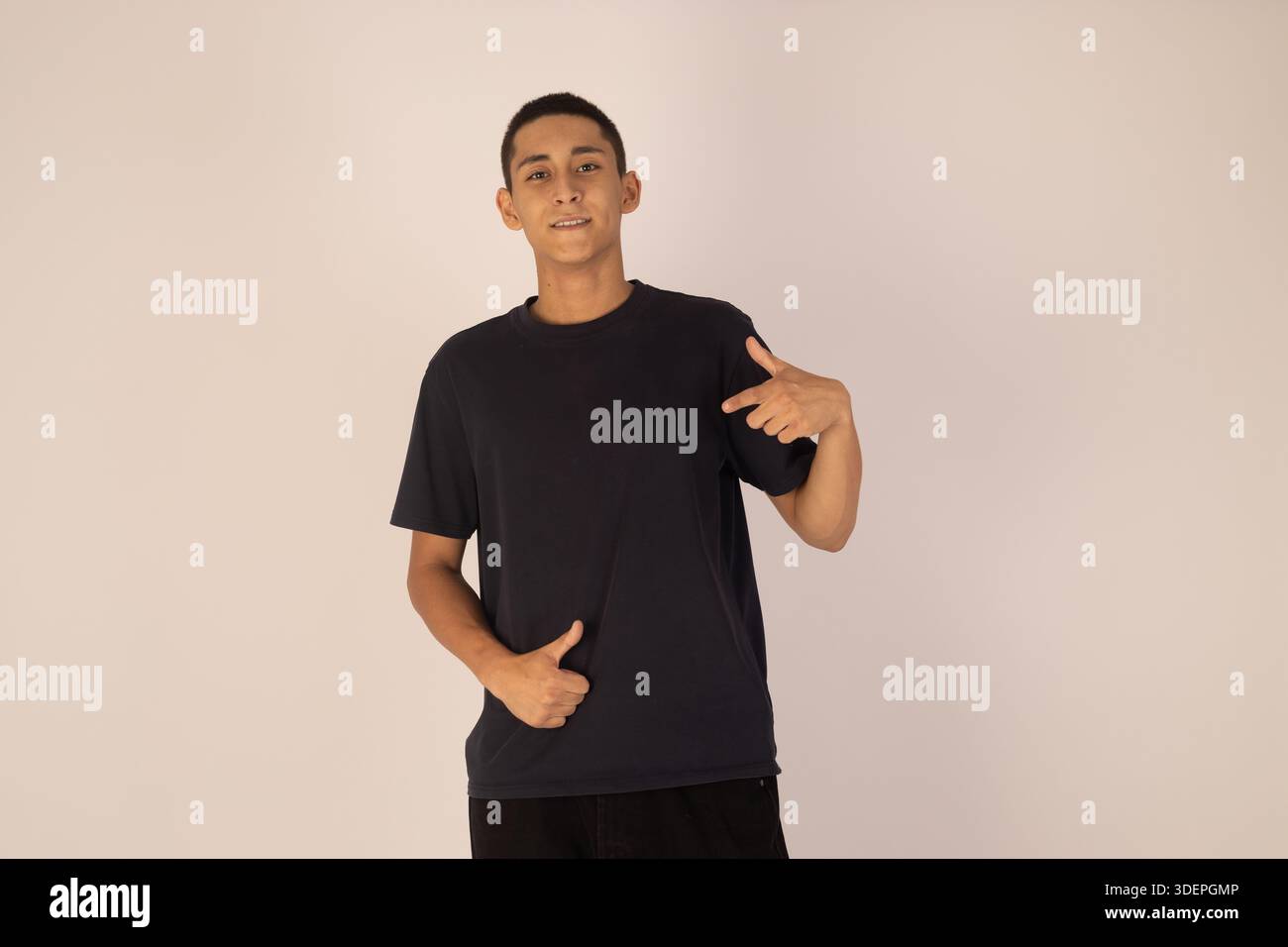 Black guy pointing himself hi-res stock photography and images - Alamy