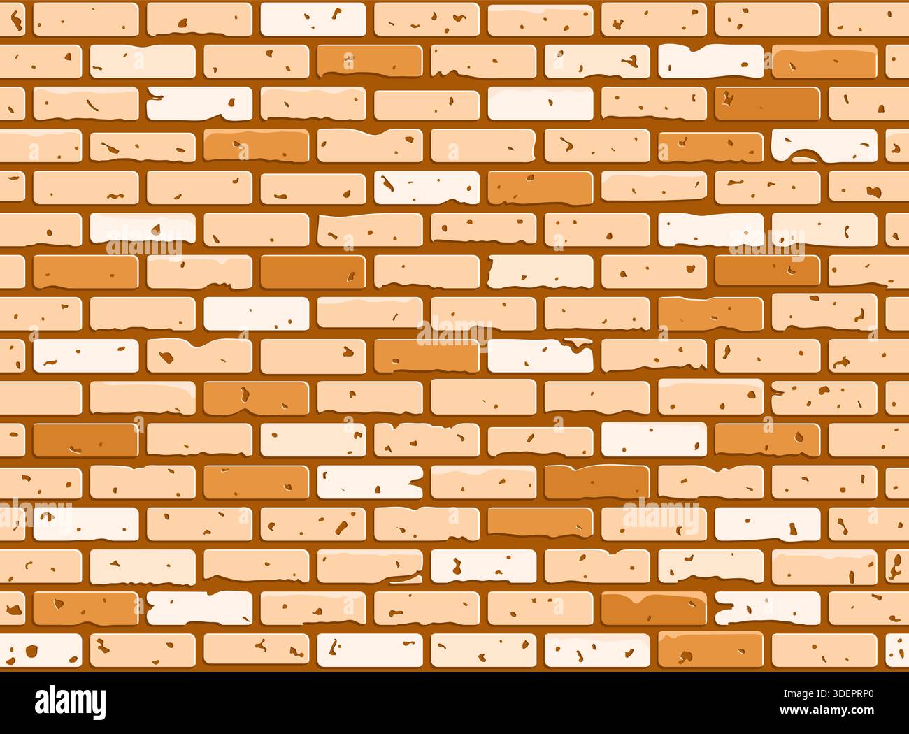 Seamless grunge brick wall texture. Realistic gray brickwall background. Pattern for design. Vector illustration Stock Vector