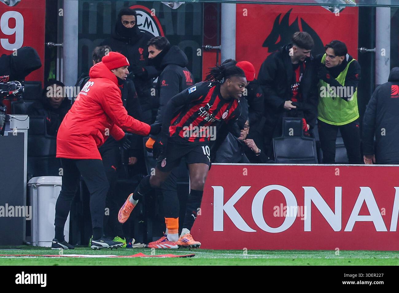 Rafael Leao of AC Milan celebrates after scoring a goal during Serie A ...