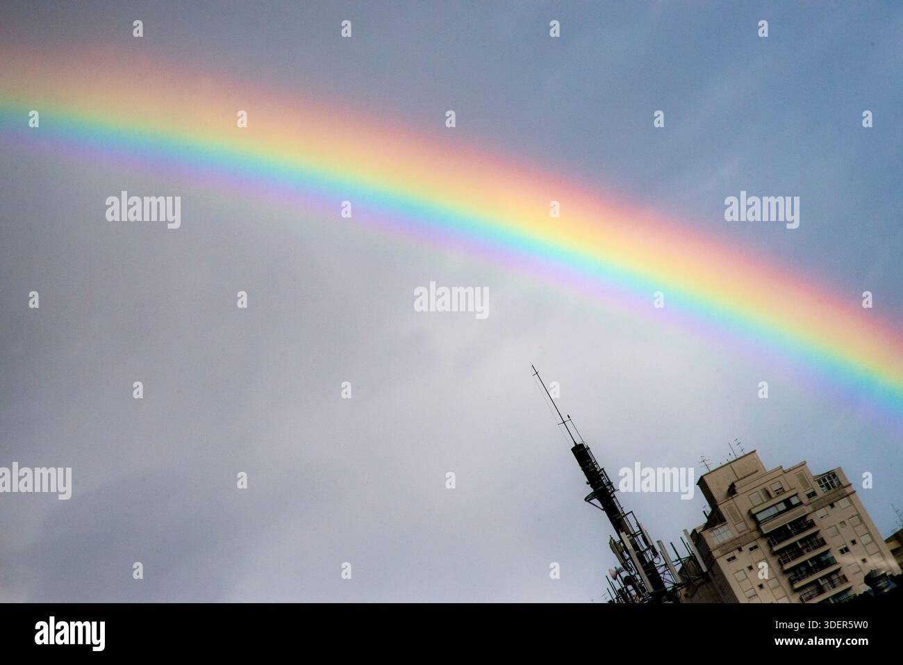 A rainbow appears after the rain over neighborhood Mooca in SP on ...