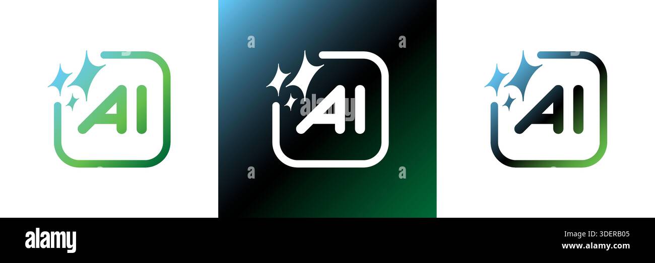 AI logo icon with artificial intelligence concept. Star letter sparkle ...