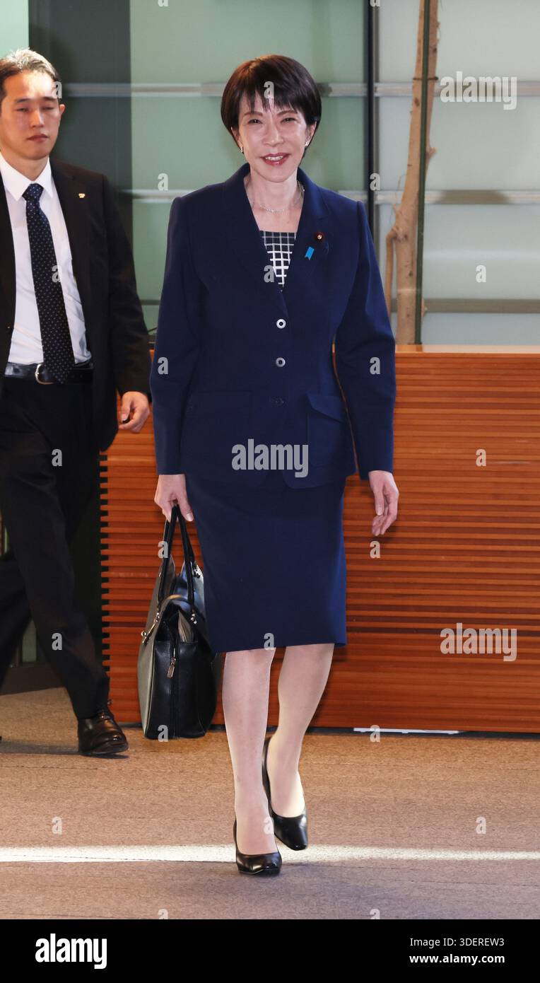 Japanese Rime Minister Japanese Prime Minister Sanae Takaichi arrives at the Prime Minister's ...