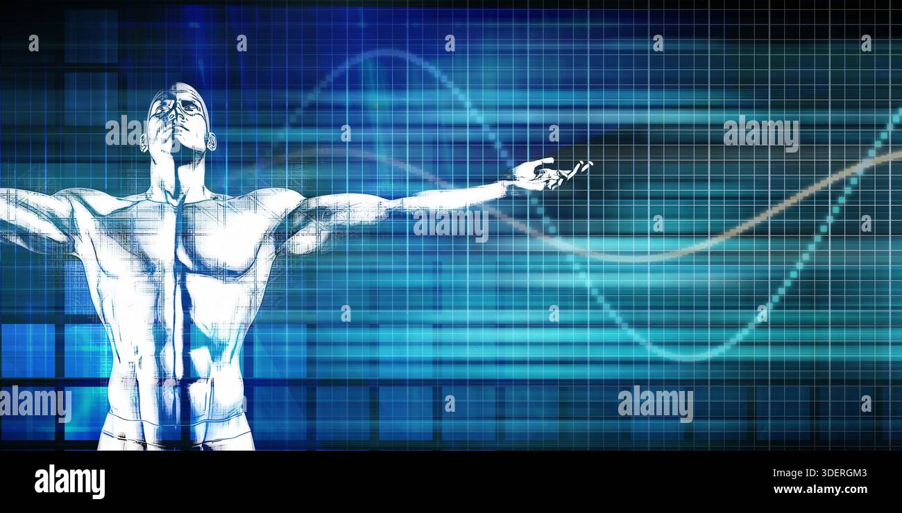 Future Innovation Network Empowering Digital Human Technology Stock Photo