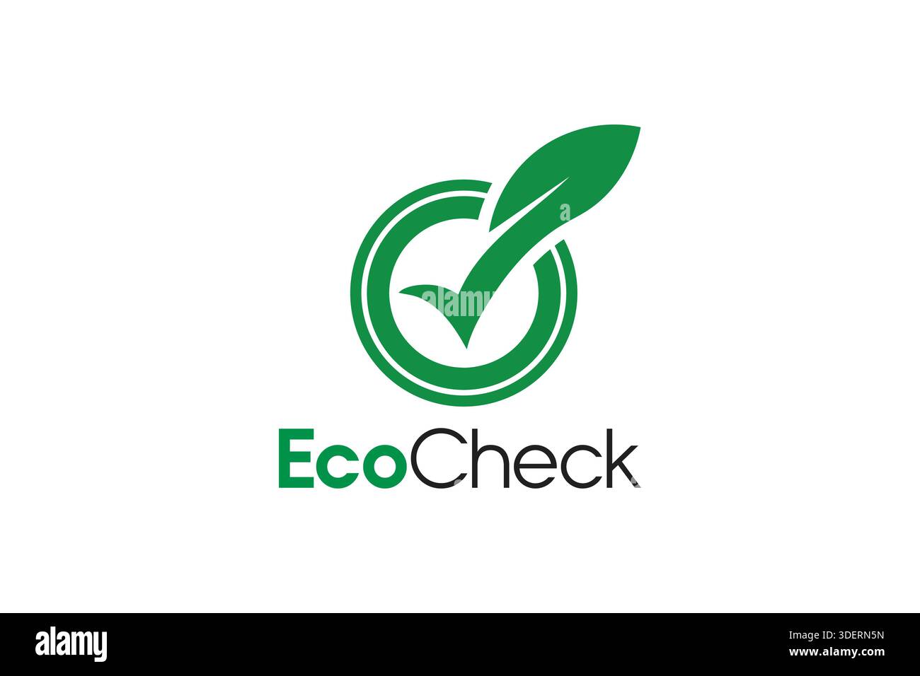 Eco check logo eco friendly green checkmark leaf logo design Stock ...