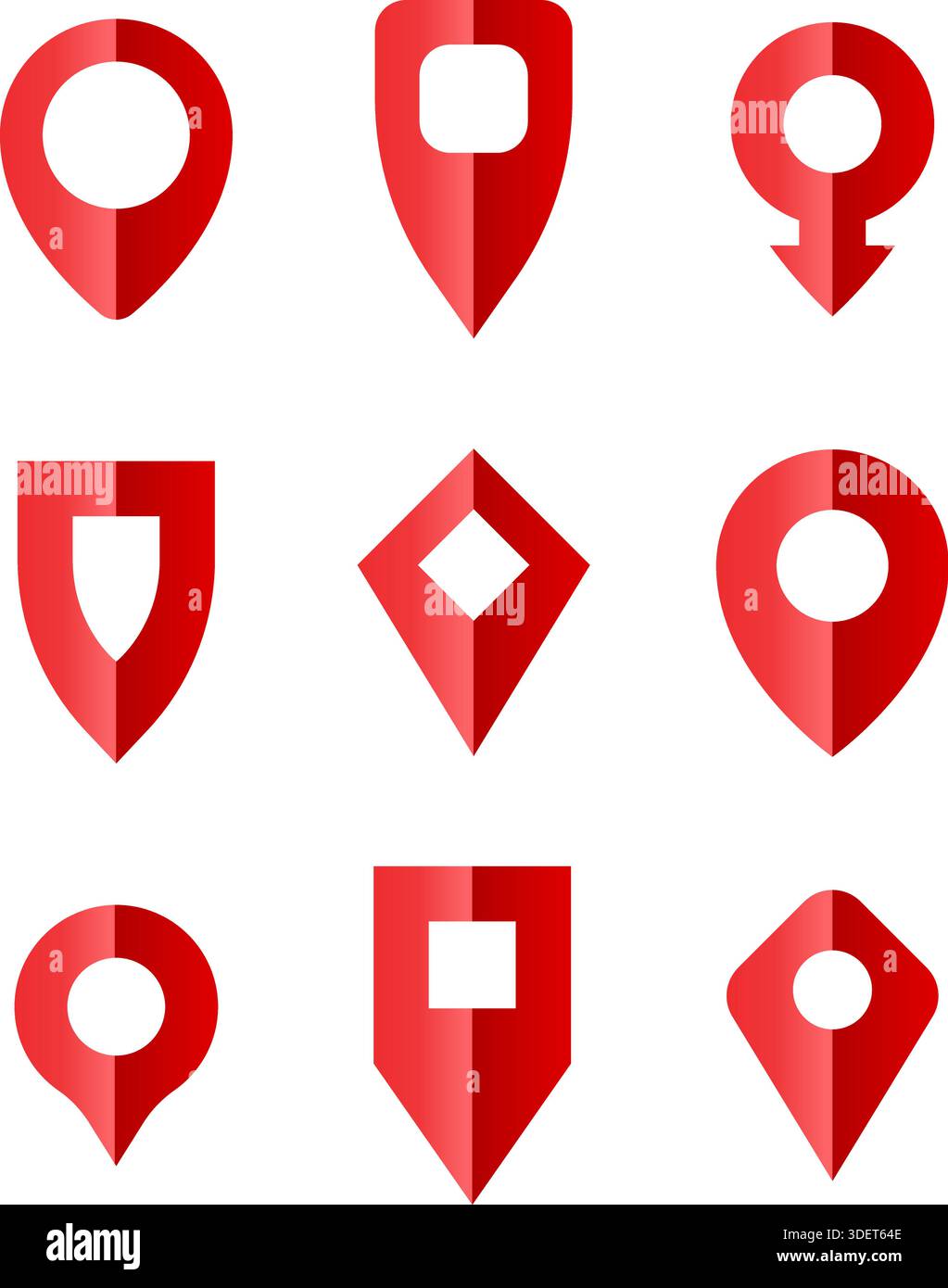 Map Pointer Location Icon Set Stock Vector Image & Art - Alamy