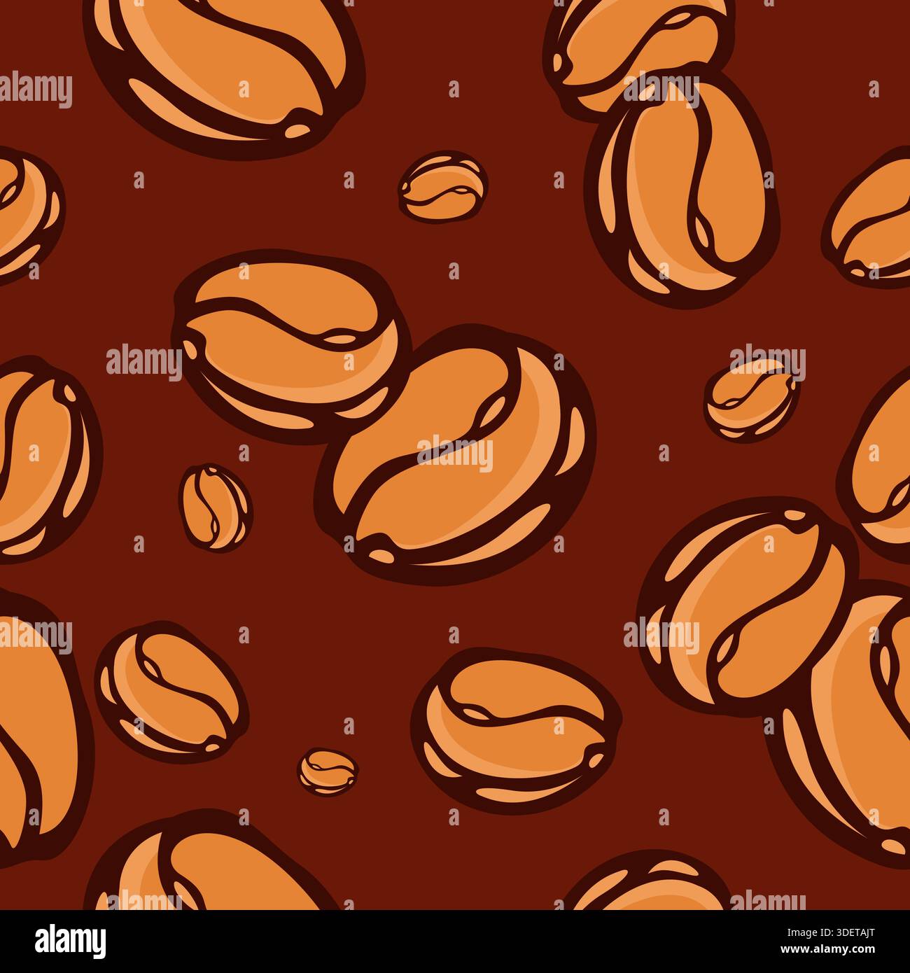 Coffe Beans Seamless Pettern Design. Coffee Background Vector Stock Vector