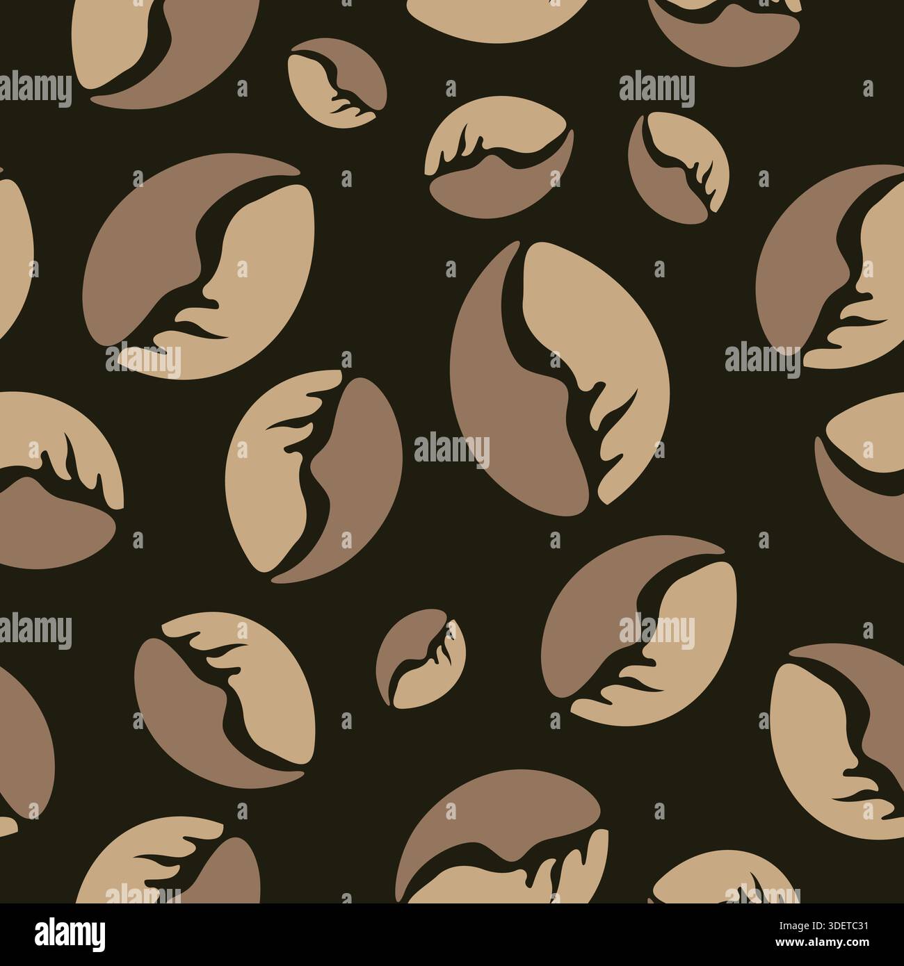 Coffee Beans Seamless Pettern Design. Coffee Beans Background Vector Stock Vector