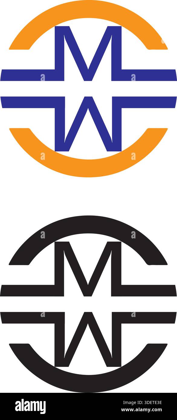 circle mm logo design vector Stock Vector