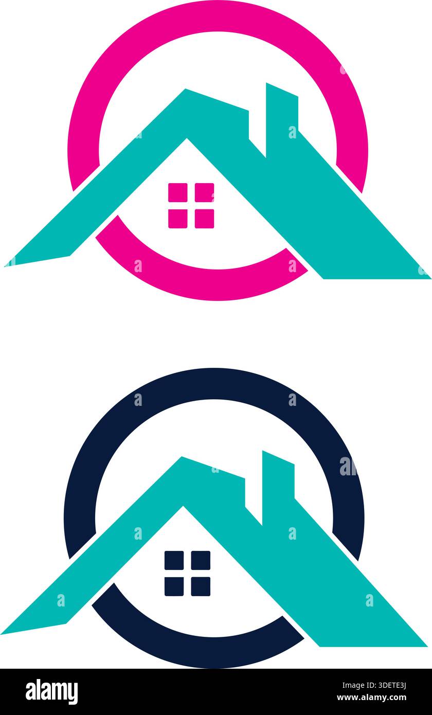House building realty colorful logo vector Stock Vector