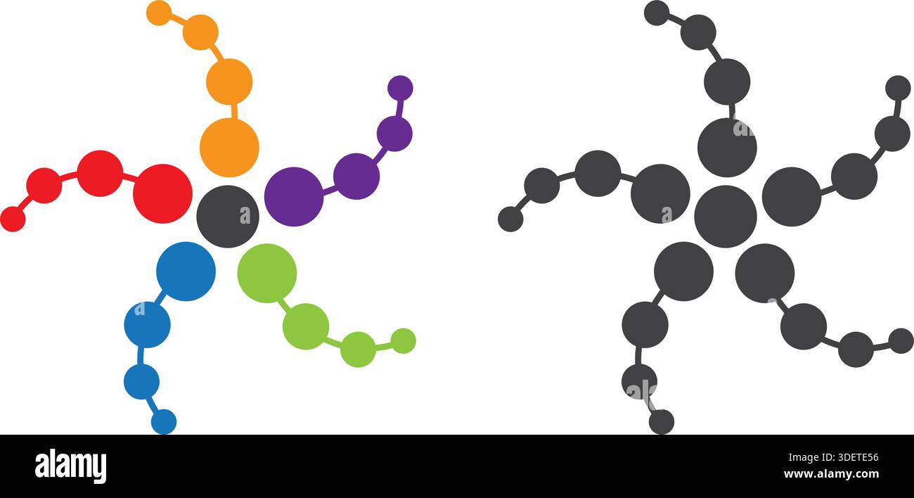 Dots Network Abstract Logo Design Technology Vector Template Icon Stock Vector